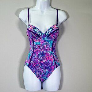 Lilly Pulitzer Palma Women's Size 0 Turquoise Oasis One-Piece Swimsuits NWT